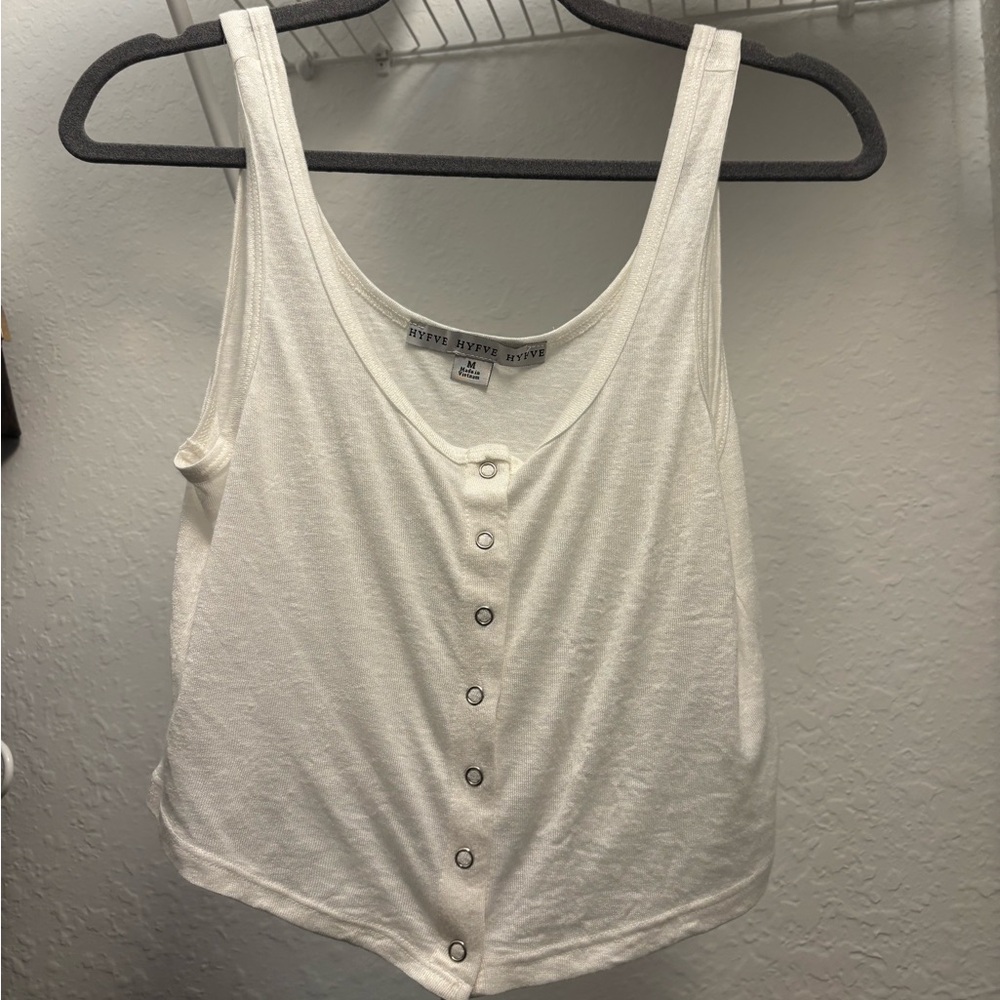 HYFVE Cream Button-Front Tank Top
